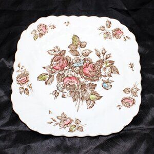 JOHNSON BROTHERS Square Salad Plate Devon Sprays Brown Multicolor